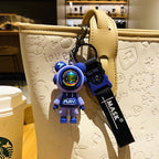 Net Red Couple Lightning Bear Keychain Girls Exquisite Cute Schoolbag Pendant Doll Boys Car Key Ornament