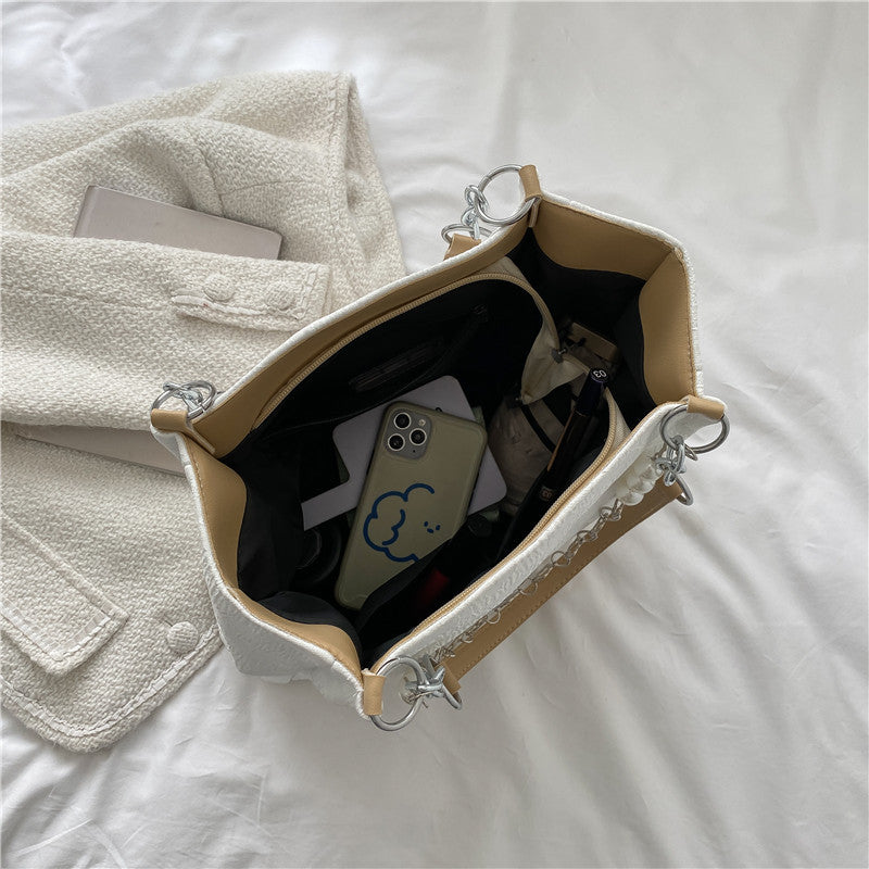 Niche Temperament Handbag On The New Summer Shoulder Underarm Bag Large Capacity Tote Bag Pearl Chain Bag
