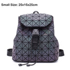 Luminous Geometric Plaid Backpacks for Women