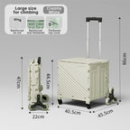 Folding Utility Cart with Lid – Rolling Storage Wagon for Shopping, Travel & Outdoor Activities