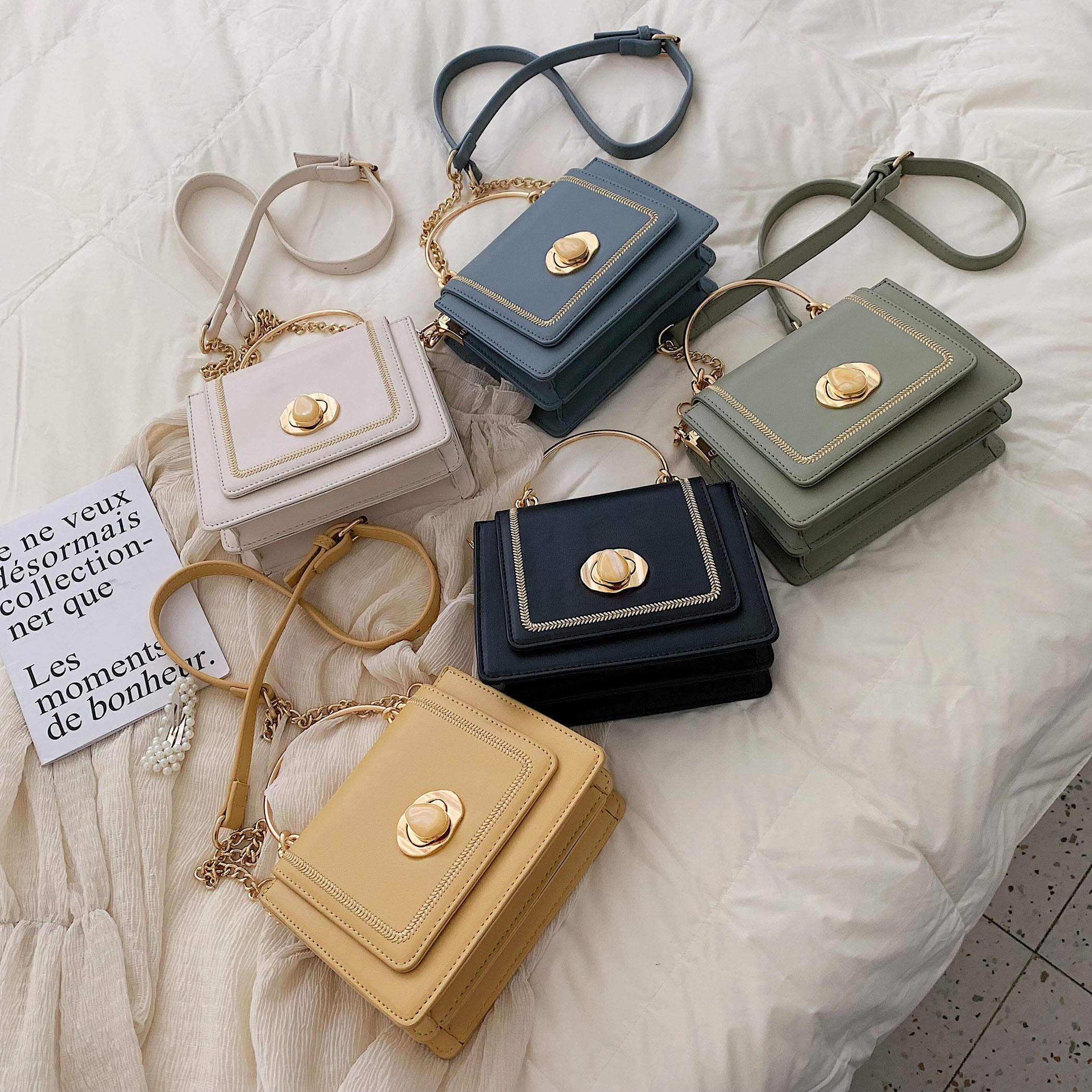 LEFTSIDE Leather Mini Crossbody Bags for Women Summer Shoulder Bag with Short Handle Female Phone Purses and Handbags