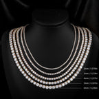 white Gold Zirconia Tennis Necklace Fashion Trendy Style Neck Chain