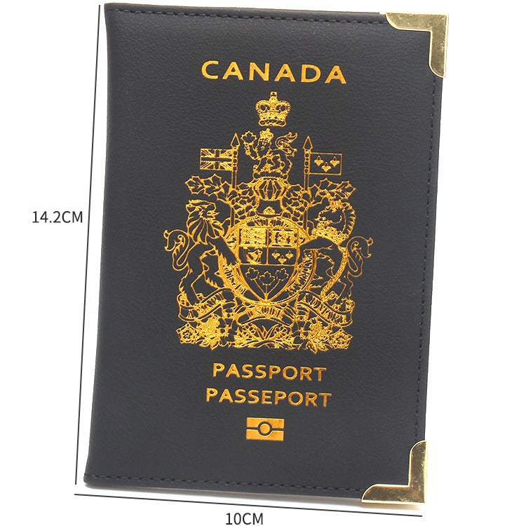 Canadian passport clip with copper feet and metal corners lightweight travel passport cover