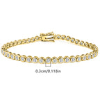 3mm Copper-Embedded Zirconia Bracelet Fashion Creative Round Bead Tennis Bracelet INS Style