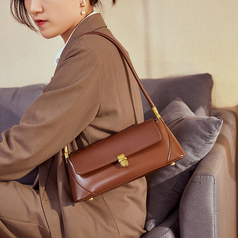 Small French Style women's genuine leather underarm bag