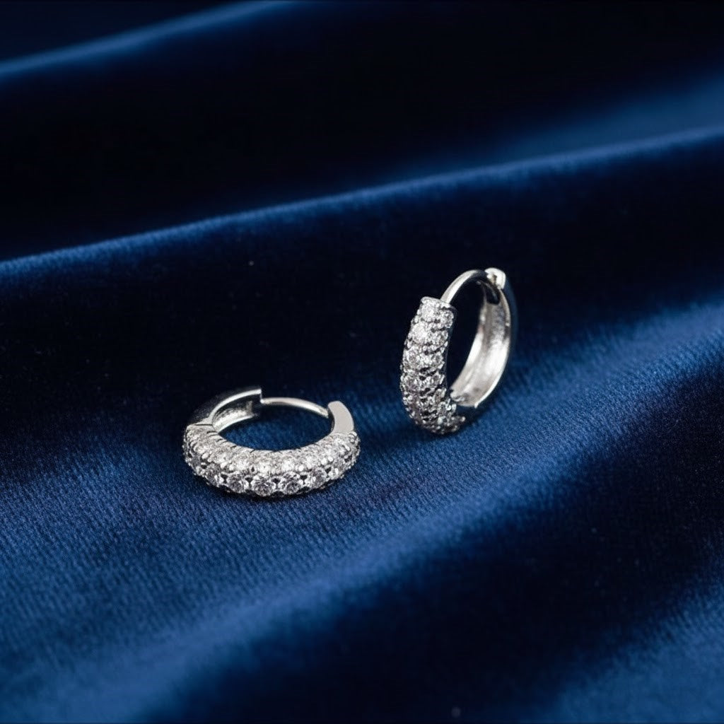 S925 Round Zircon Simple Hypoallergenic Earrings NYSHK