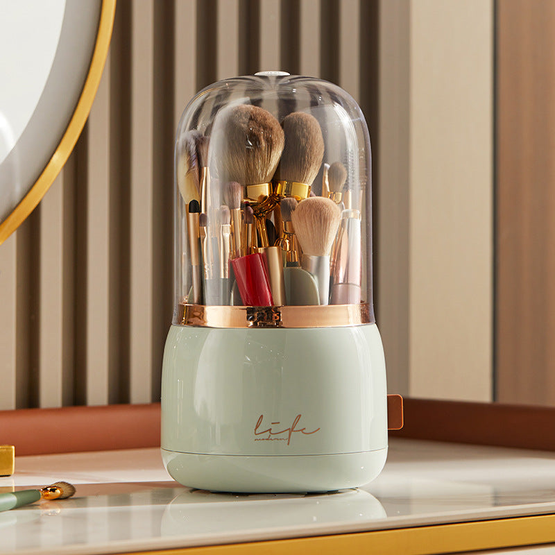 Luxury Wind Makeup Brush Storage Bucket Dust-Proof Lipstick Eyebrow Pencil Cosmetics Storage Box Rotating Brush Barrel