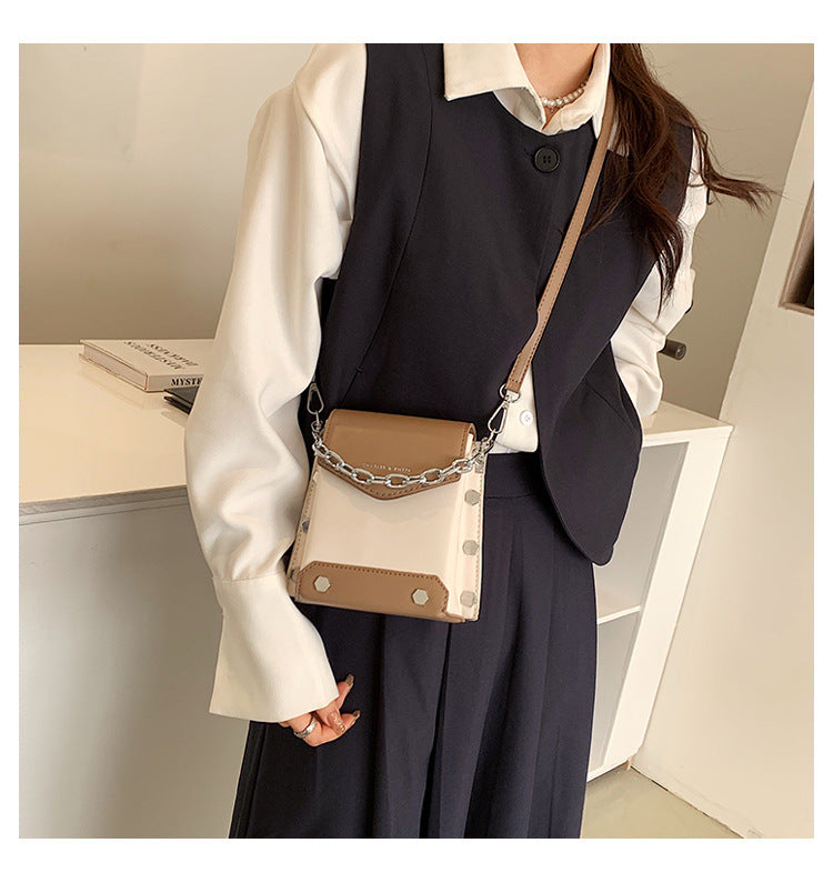 Women's Bag Fashion Mobile Phone Bag New Chain Rivet Small Bag Trendy Shoulder Messenger Bag