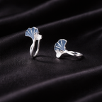 S925 Ginkgo Leaf Nature Inspired Stud Earrings NYSHK