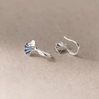 S925 Ginkgo Leaf Nature Inspired Stud Earrings NYSHK