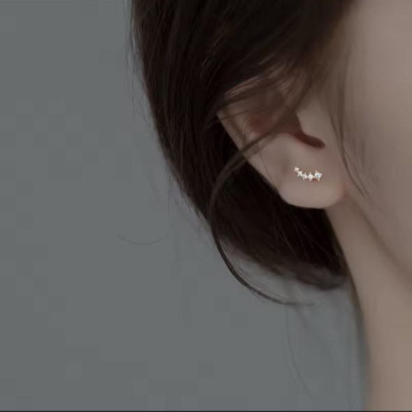 S925 Zircon Arc Fashion Stud Earrings NYSHK