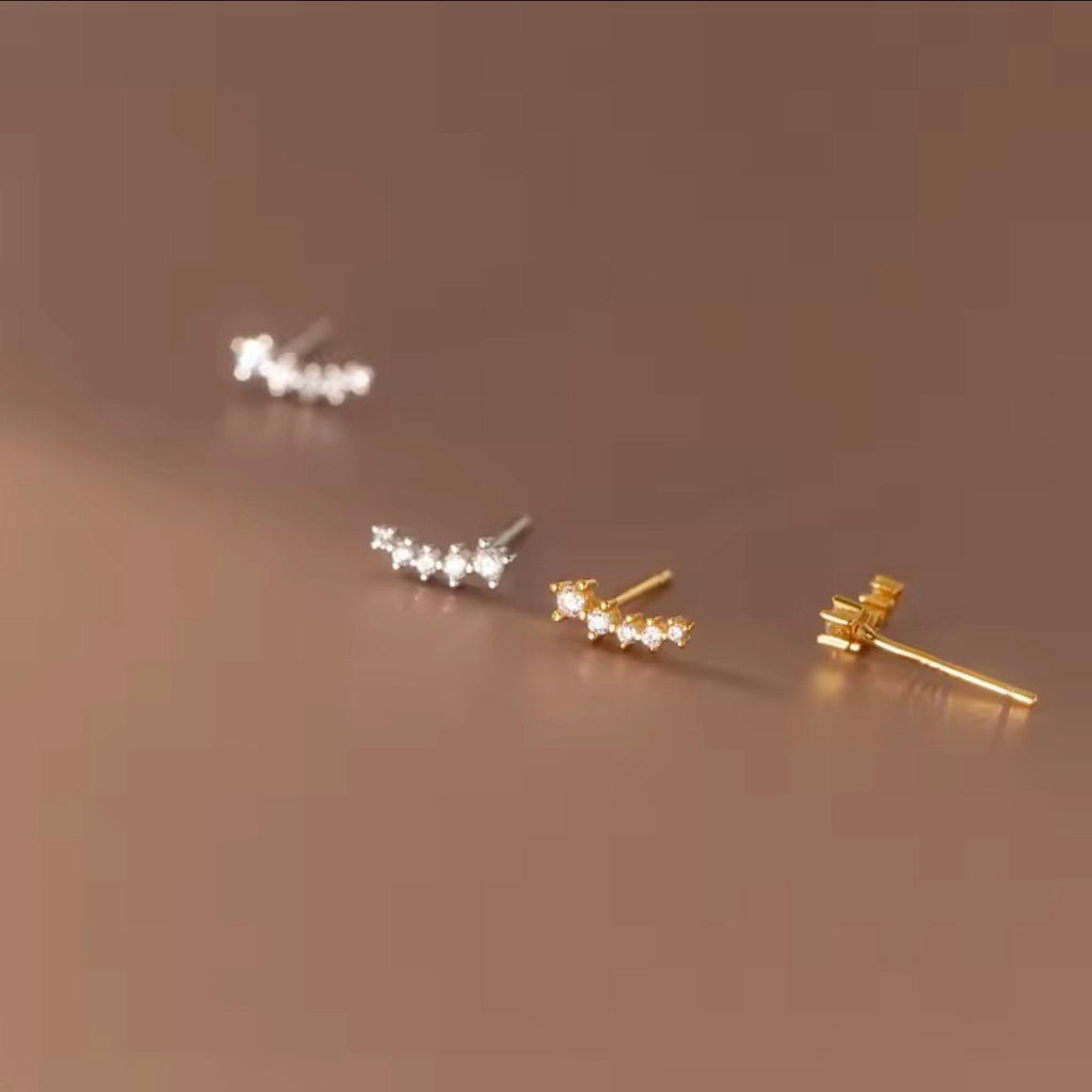 S925 Zircon Arc Fashion Stud Earrings NYSHK
