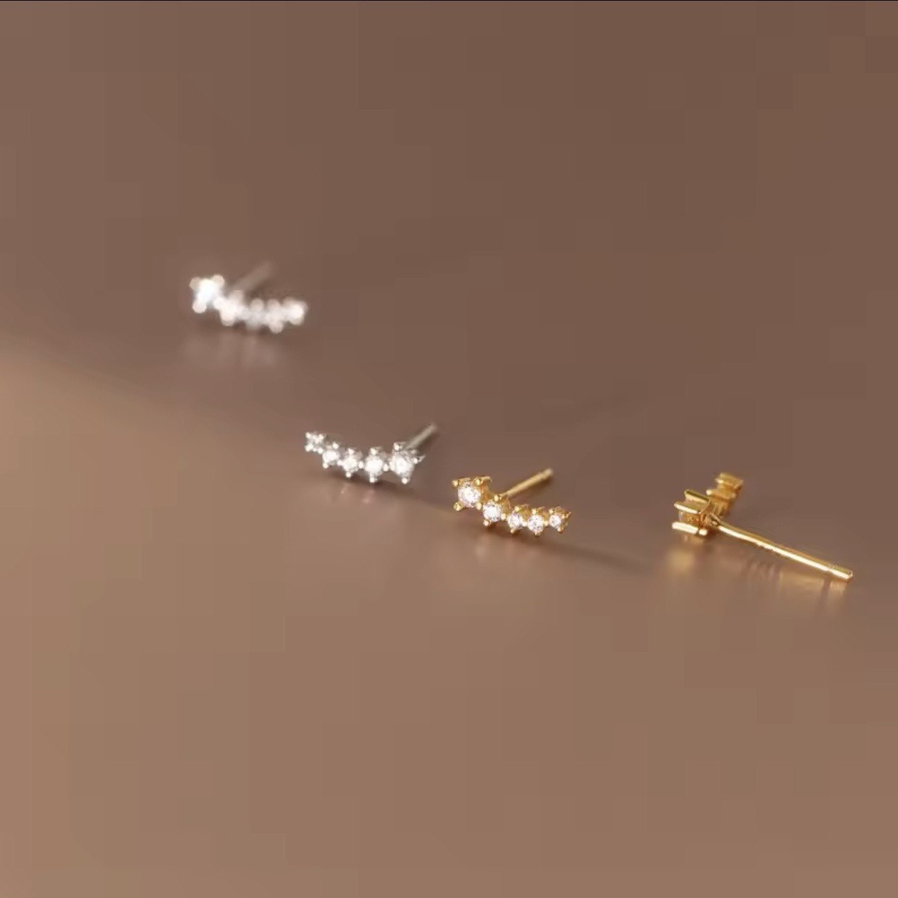 S925 Zircon Arc Fashion Stud Earrings NYSHK