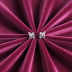 S925 Purple Butterfly Zircon Korean Style Stud Earrings NYSHK