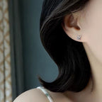 S925 Purple Butterfly Zircon Korean Style Stud Earrings NYSHK