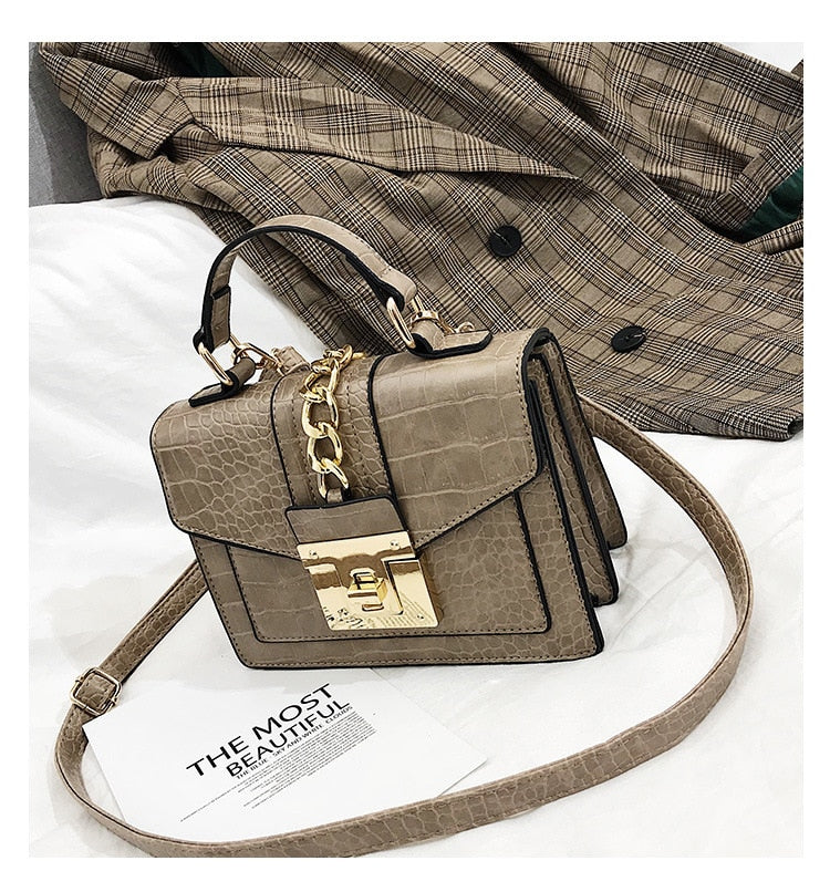 Fashion Alligator Women Shoulder Bags Designer Chains Handbags Luxury PU Leatehr Crossbody Bag Small Envelope Flap Famale Purses