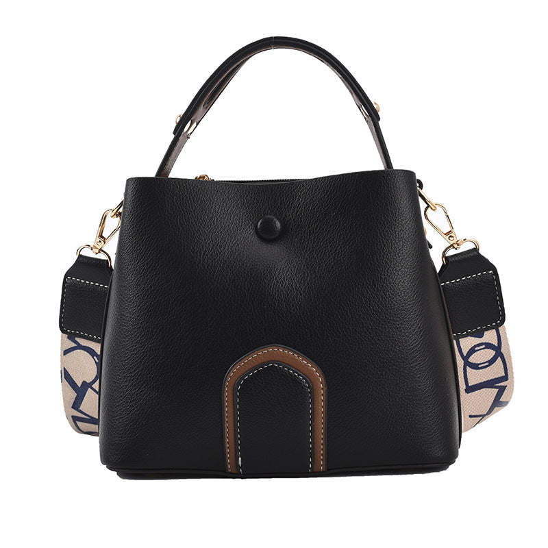 Women's Bag New Spring Simple Bucket Bag PU Casual Bag Handbag Single Shoulder Messenger Bag