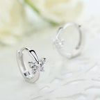 S925 Butterfly Zirconia Small Hoop Earrings NYSHK