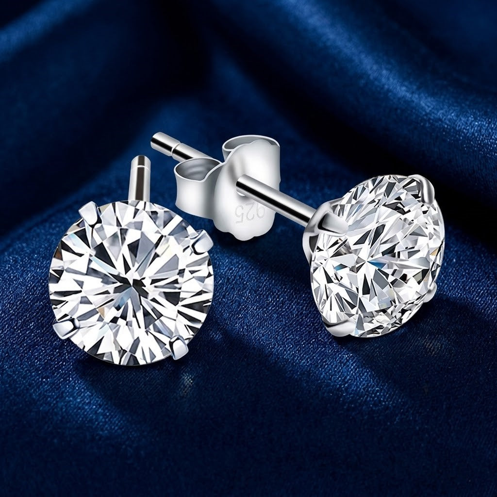 S925 Cubic Zirconia Stud Earrings – 7mm