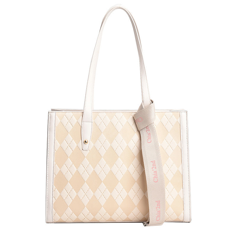 Checkerboard Rhombus Shoulder Bag New Spring Tote Bag Fashion Underarm Large Bag Casual Large Capacity Handbag