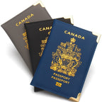 Canadian passport clip with copper feet and metal corners lightweight travel passport cover