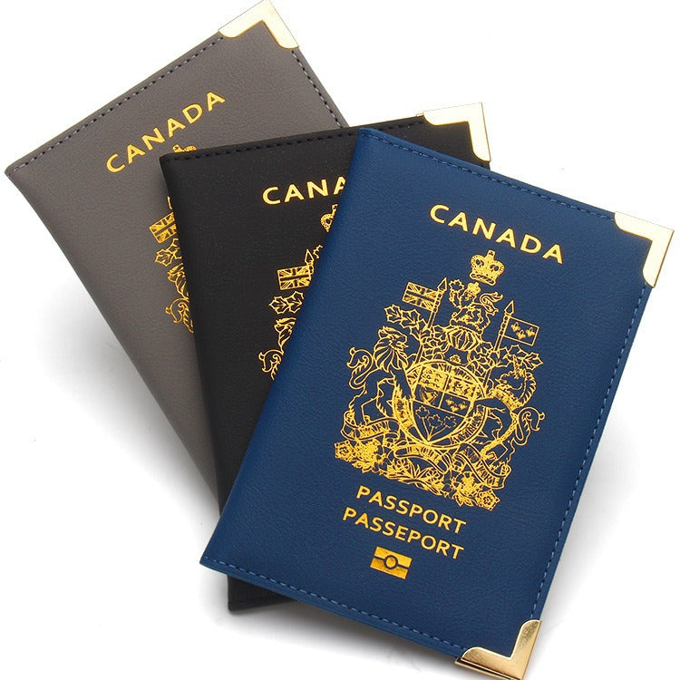 Canadian passport clip with copper feet and metal corners lightweight travel passport cover