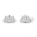 S925 Lotus Flower Stud Earrings