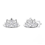 S925 Lotus Flower Stud Earrings