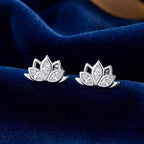 S925 Lotus Flower Stud Earrings