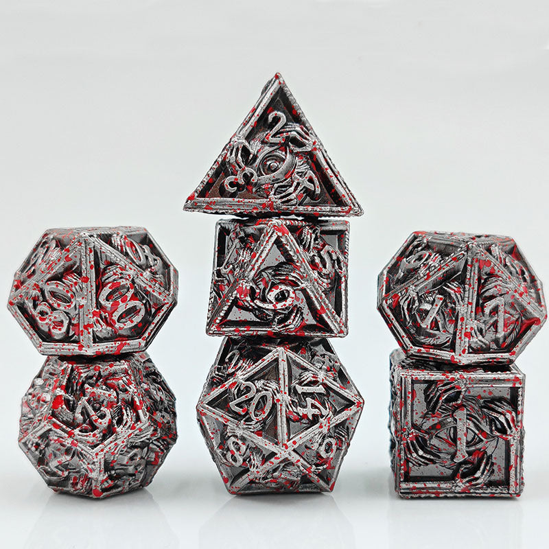 Popular New Eye Hand Dice Set, D&amp;D Cthulhu Role-Playing Game, 7-Piece Metal Dice Set