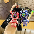 Net Red Couple Lightning Bear Keychain Girls Exquisite Cute Schoolbag Pendant Doll Boys Car Key Ornament
