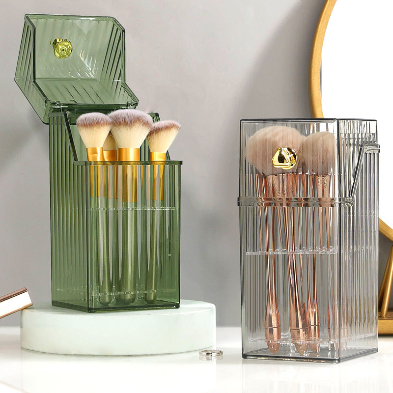 Light Luxury Makeup Brush Storage Bucket Desktop Senior Sense Brush Bucket Dust Eyebrow Pencil Eye Shadow Brush Rack Organizer