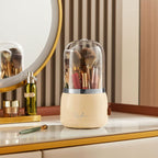 Luxury Wind Makeup Brush Storage Bucket Dust-Proof Lipstick Eyebrow Pencil Cosmetics Storage Box Rotating Brush Barrel