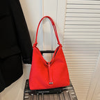 Matte Retro Women's Large Capacity Shoulder Bag, Casual Everyday Tote with Premium Texture