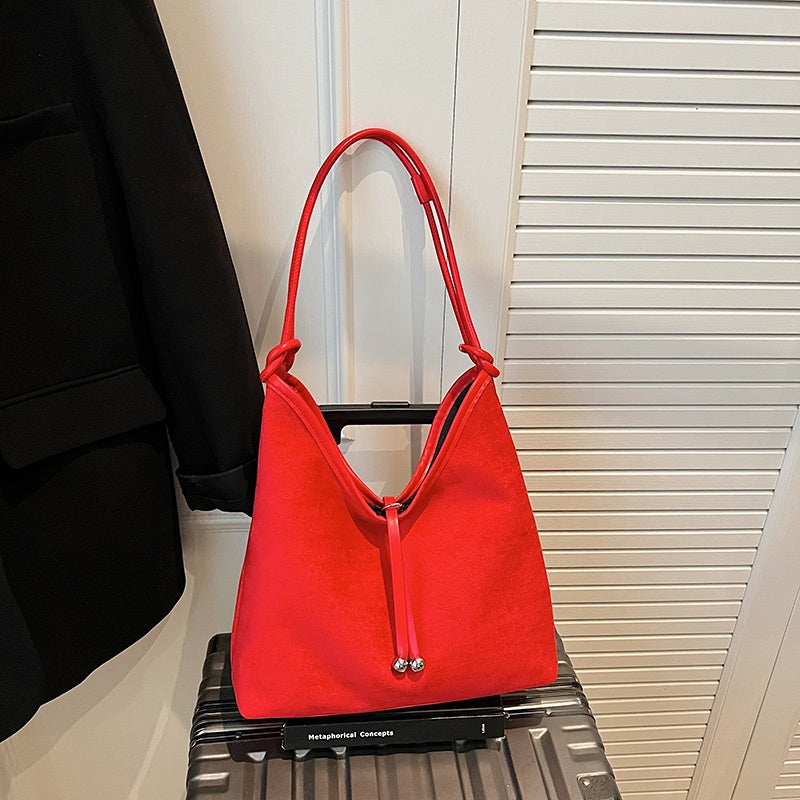 Matte Retro Women's Large Capacity Shoulder Bag, Casual Everyday Tote with Premium Texture