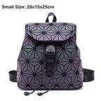 Luminous Geometric Plaid Backpacks for Women