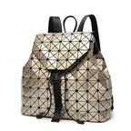 Luminous Geometric Plaid Backpacks for Women