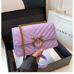 Ladies' Chain Bag Crossbody Bag Elegant Fashion Versatile Shoulder Bag Embroidered Small Square Bag