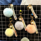 Creative Small Fragrance Key Chain Plush Bag Ribbon Pendant Car Key Chain Pearl Ornament Accessories Small Gift