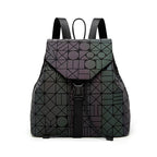 Luminous Geometric Plaid Backpacks for Women