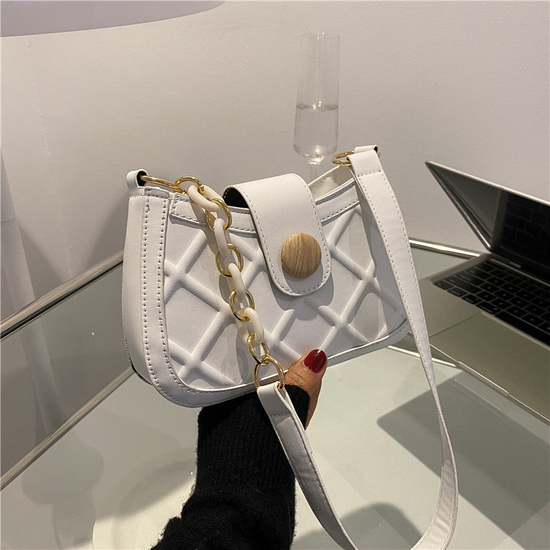 Texture Fashion Messenger Bag New Underarm Women's Bag Simple Shoulder Bag Korean Version Ins Small Square Bag