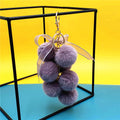 Creative Grape Fruit Key Chain Cute Bag Plush Pendant Lace Bow Hair Ball Car Key Chain Pendant