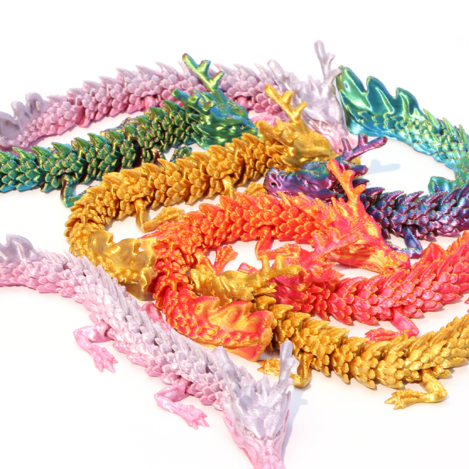 3D Printed Dragon Ornament Chinese Dragon Cross-border Dragon Egg 3D Printed Articulated Dragon Toy Figurine Gift Craft
