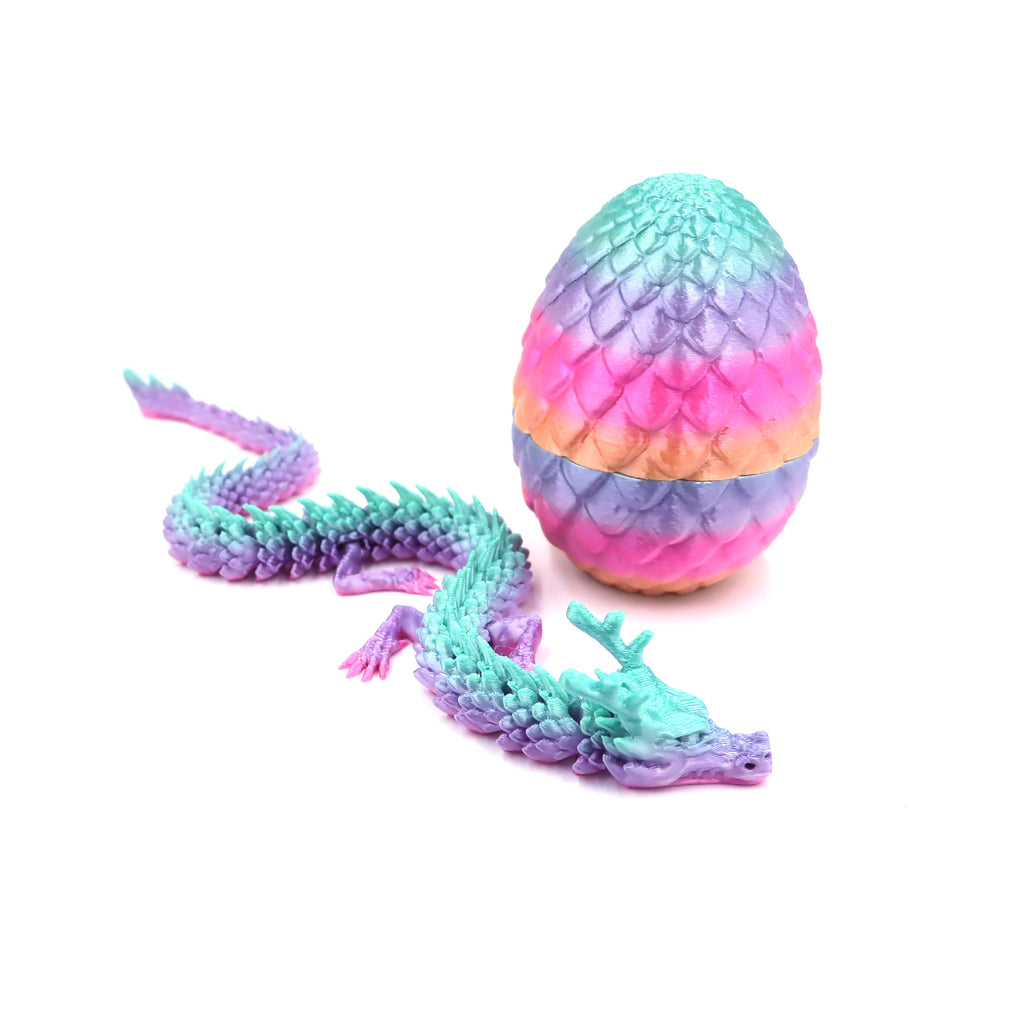 3D Printed Dragon Ornament Chinese Dragon Cross-border Dragon Egg 3D Printed Articulated Dragon Toy Figurine Gift Craft