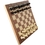 Chess Magnetic Wooden Mini Foldable Board for Kids Beginners with Small Magnetic Chess Pieces
