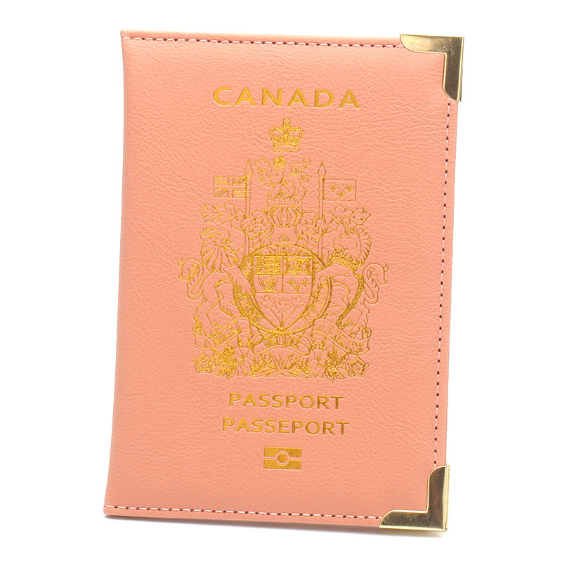 Canadian passport clip with copper feet and metal corners lightweight travel passport cover