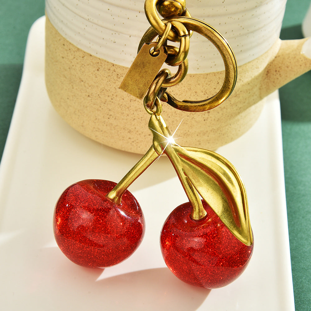 Cherry keychain bag pendant women's bag accessory pendant
