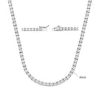 white Gold Zirconia Tennis Necklace Fashion Trendy Style Neck Chain