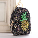 Cute Pineapple Keychain Glitter Sequins Key Ring Gifts Charms Bag Accessories Decorative Pendants Key Chain Mini Coin Purse