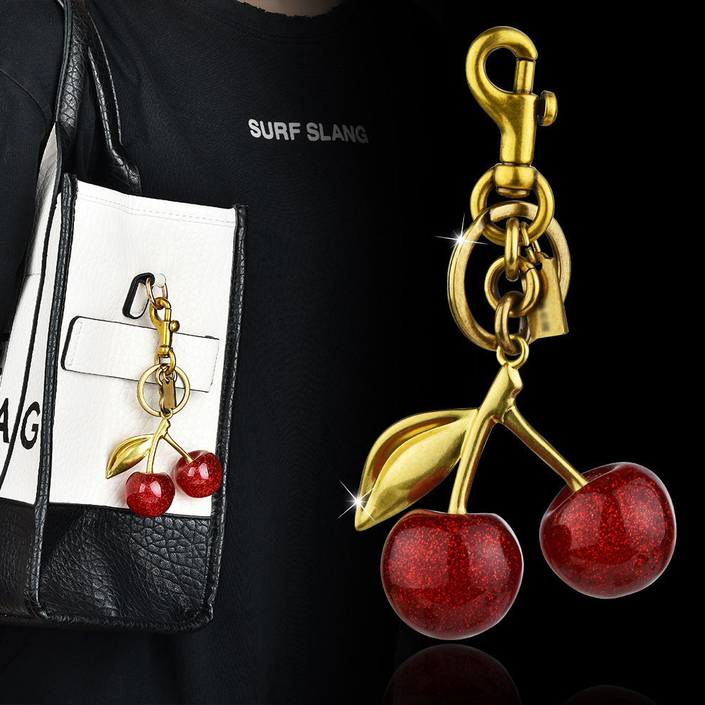 Cherry keychain bag pendant women's bag accessory pendant